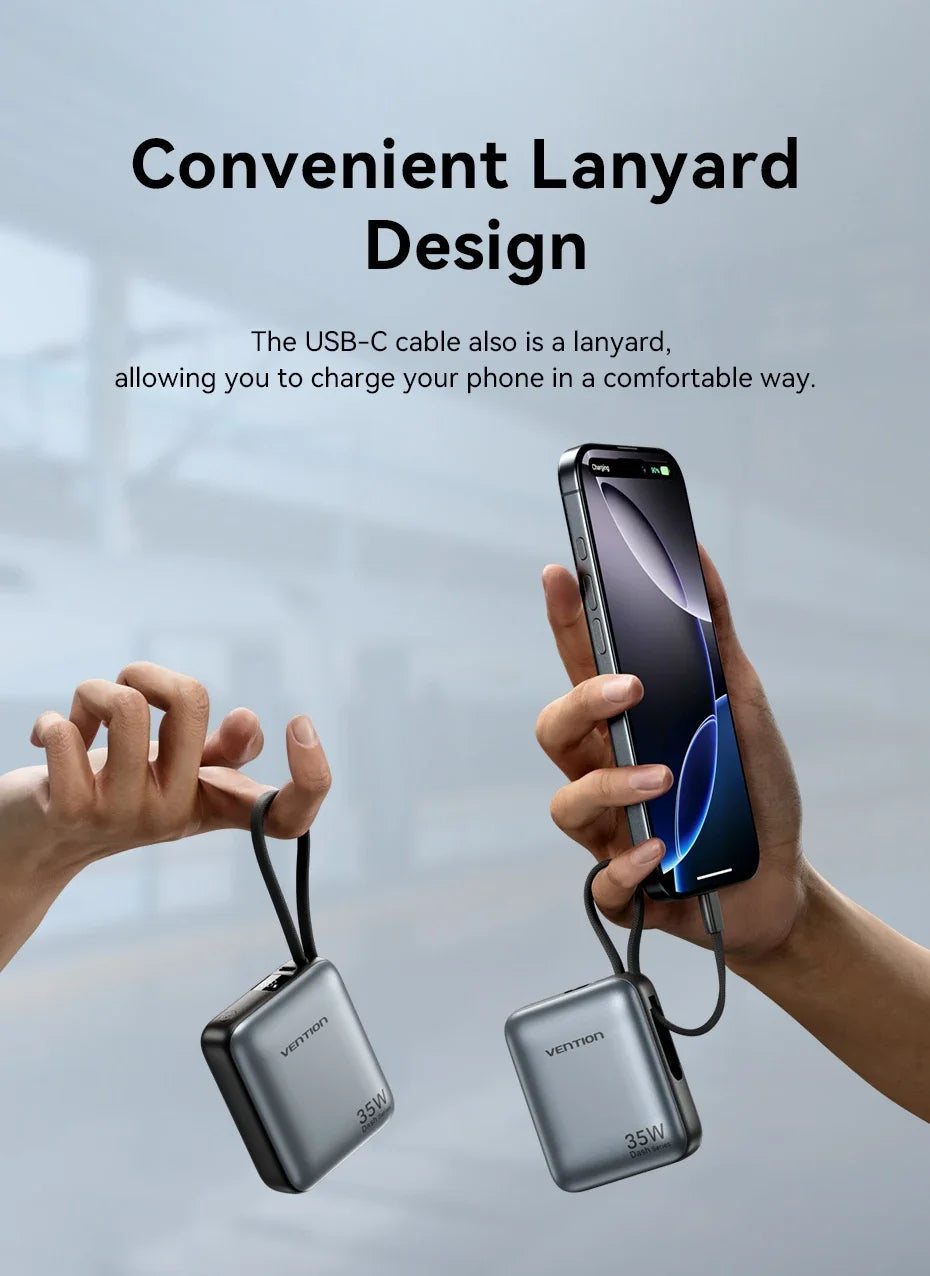 Vention CCC 10000mAh 35W Power Bank Fast Charge Portable Mini 3C PowerBank for iPhone 17 Xiaomi External Spare Battery Charger