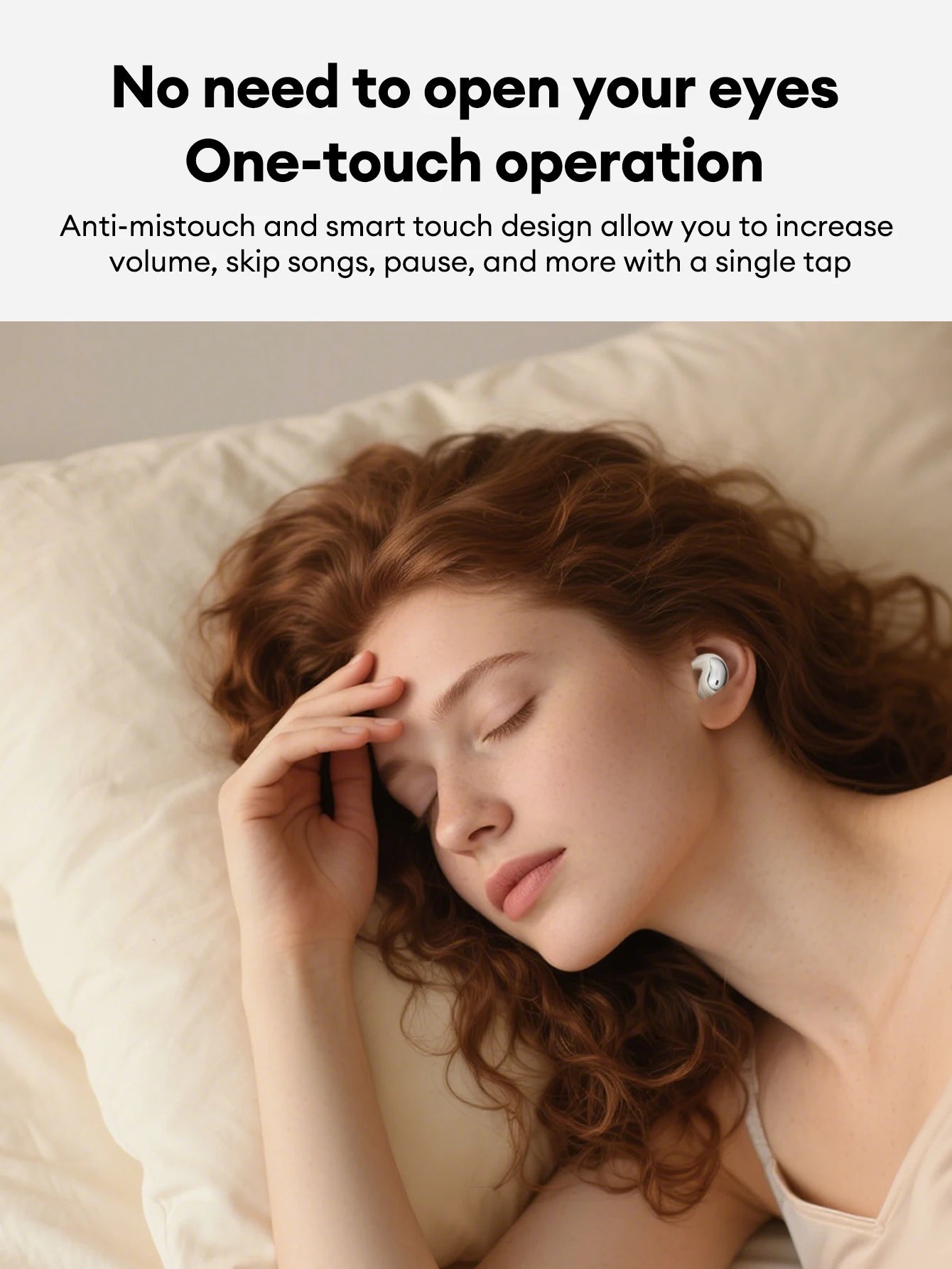 Lenovo LE203 Wireless Bluetooth 6.0 Sleep Headphones Small Lightweight Comfortable In-Ear Earphone Long Battery Life With Mic