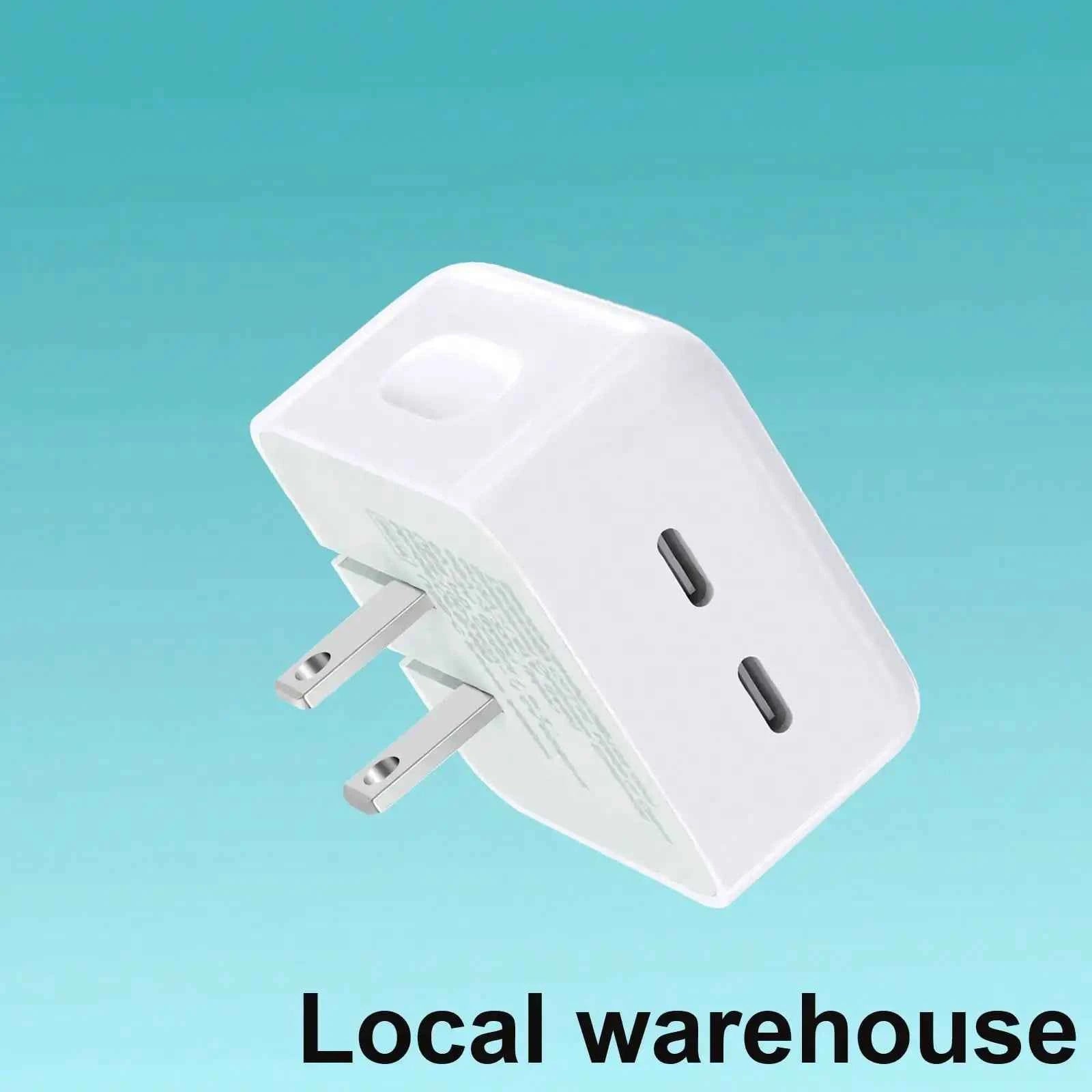 20W PD Dual USB-C Foldable Wall Charger Block, Fast Charging Power Adapter Compatible with iPhone 15/16 Pro Max, iPad & Android Smartphones/Tablets, Multi-Device Charger for Home & Office Desk Use