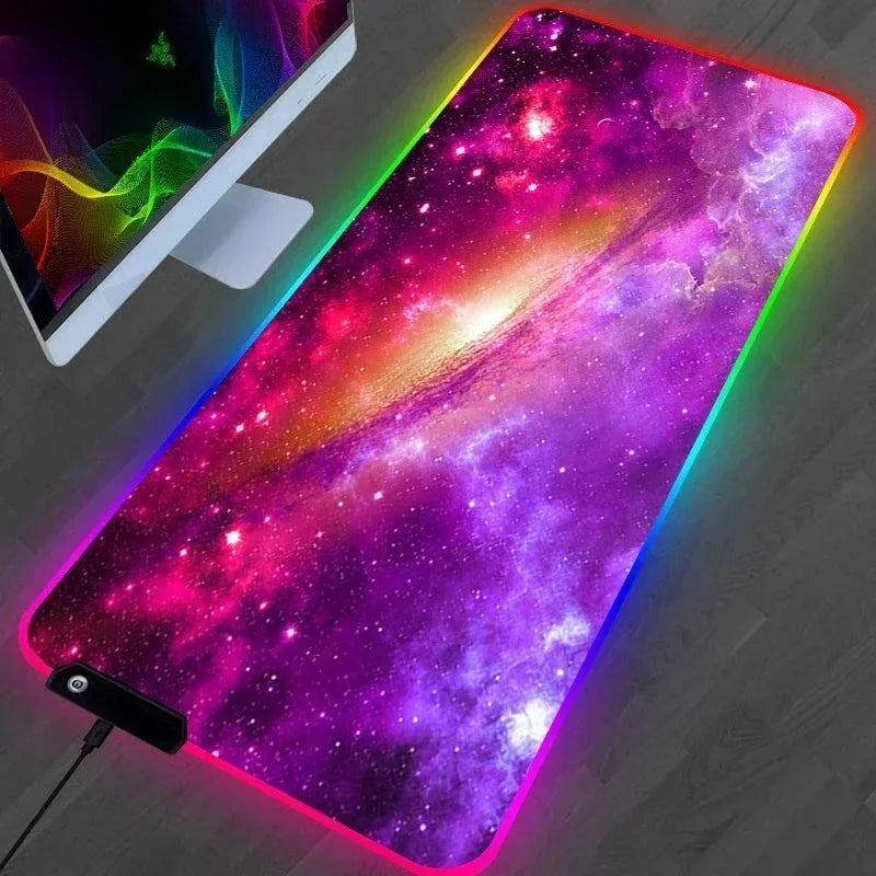 Hot Sell RGB Galaxy Milky Way Mouse Pad Carpet PC Gamer Computer Keyboard Desk Mat anti-slip Mousepad Gaming Accessories 900X400