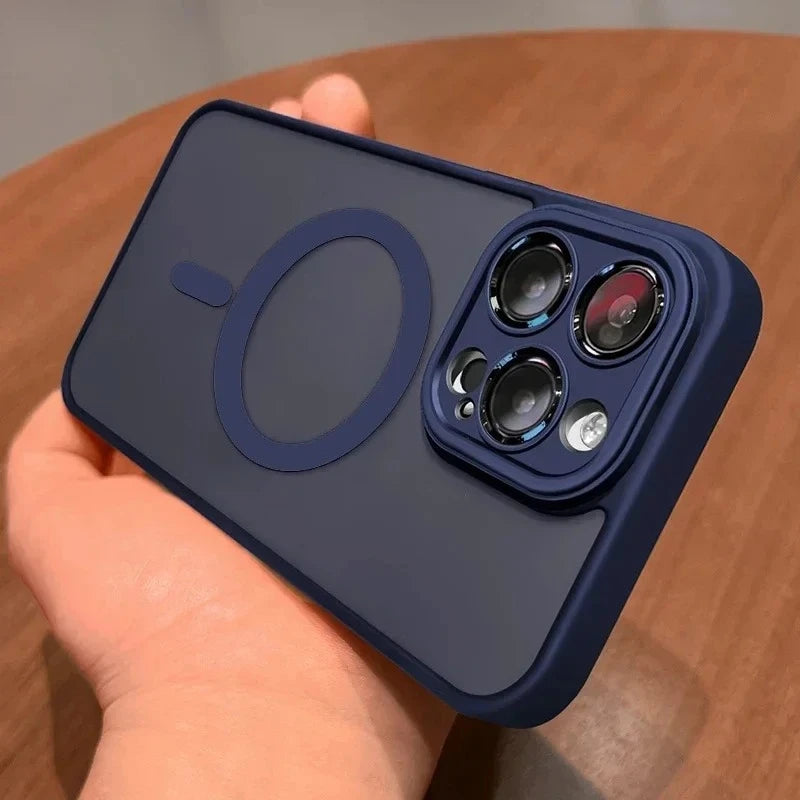 Original Magnetic Wireless Charging Case for iPhone 16 to 12 Pro Max Plus with Lens Protection and Frosted Cover