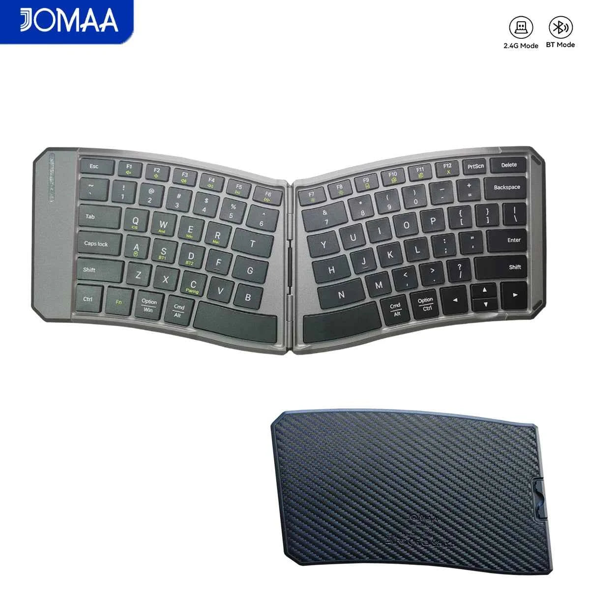Jomaa Foldable Bluetooth Keyboard Ultra-Thin Folding Rechargeable Keyboard Portable Wireless Keyboard for Laptop iPhone iPad