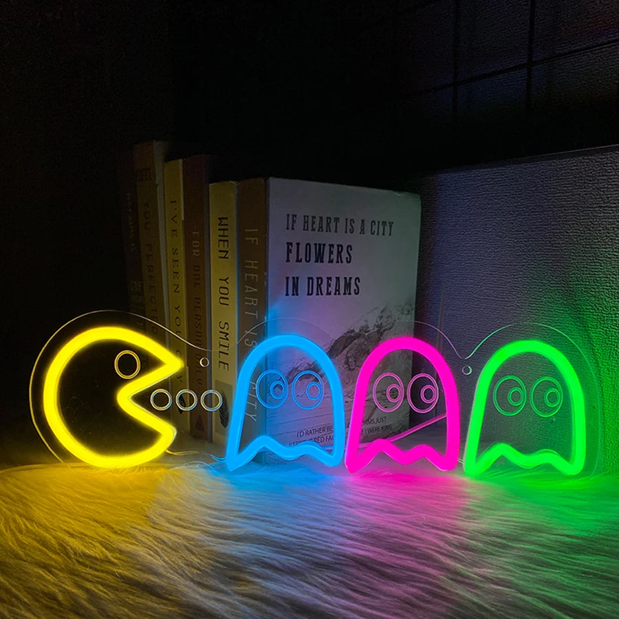 Game Neon Sign For Wall Decor,Light Up Sign For Gaming Room,Man Cave Decoration,Birthday Halloween Christmas Gift,USB Powered