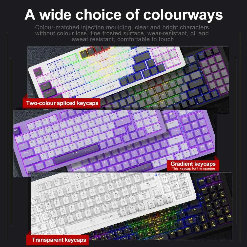 Z94 E-YOOSO Z94 USB Mechanical Gaming Keyboard Wired Monochrome LED Backlit ...