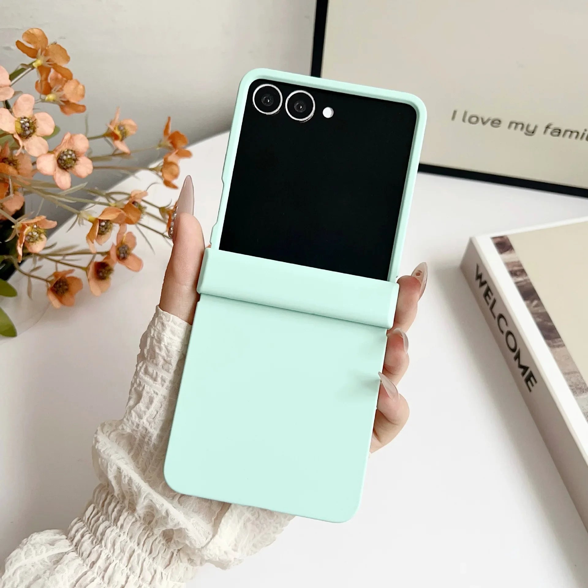 Dopamine Candy Color Matte Phone Case for Samsung Galaxy Z Flip 7 FE 6 5 Flip 4 3 5G Hinge Protective Hard Back Cover