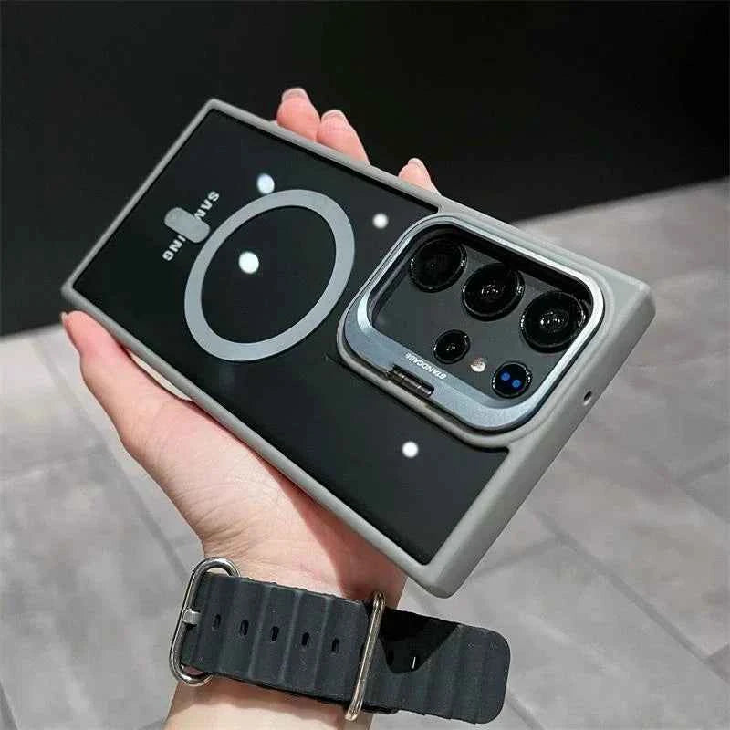 For Magsafe Hidden Holder Clear Case For Samsung Galaxy S26 S25 S24 Ultra Plus S23 FE Shockproof Magnetic Wirelesss Charge Cover