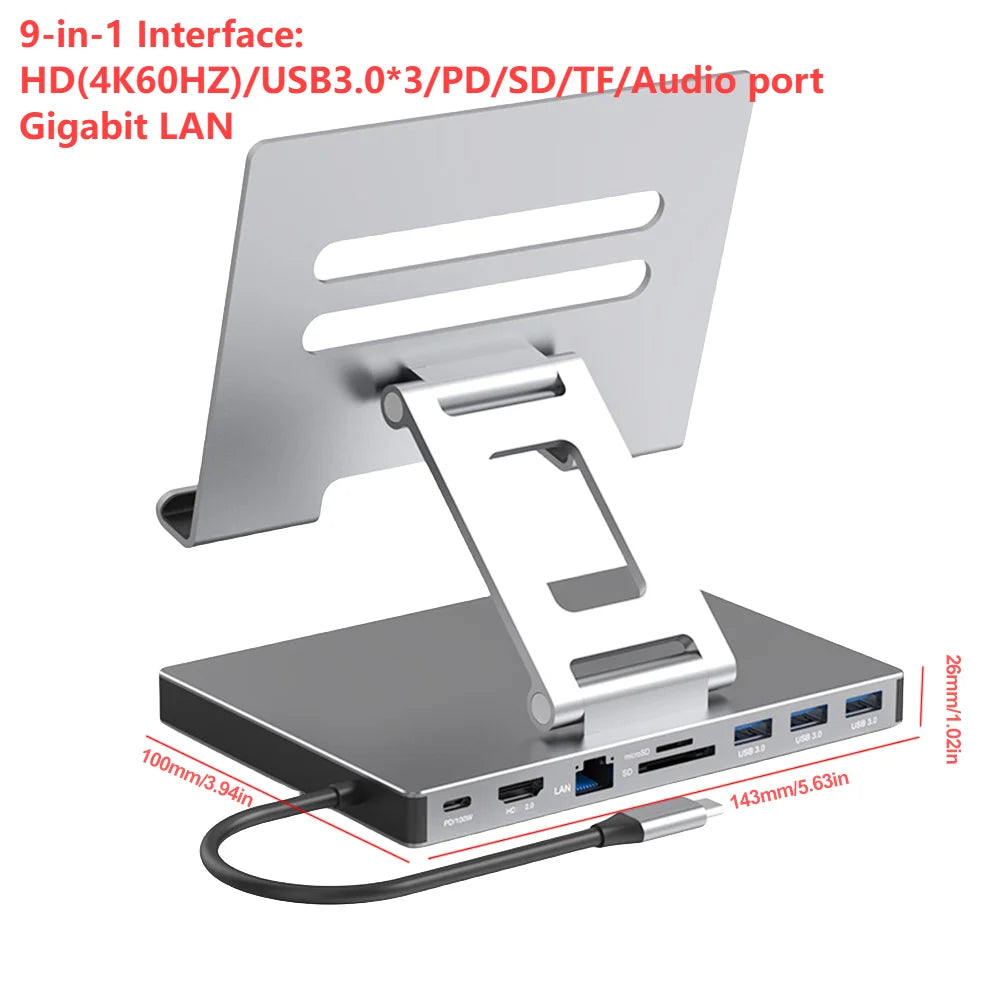 Type C Docking Station – 8-in-1 / 9-in-1 Multiport Hub