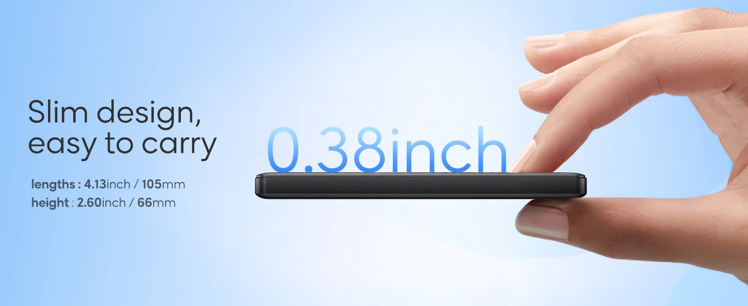 5000mAh Magnetic Power Bank, Wireless & 20W Fast Charger, for iPhone, Samsung (Type-C), Travel Portable Phone Battery Pack.