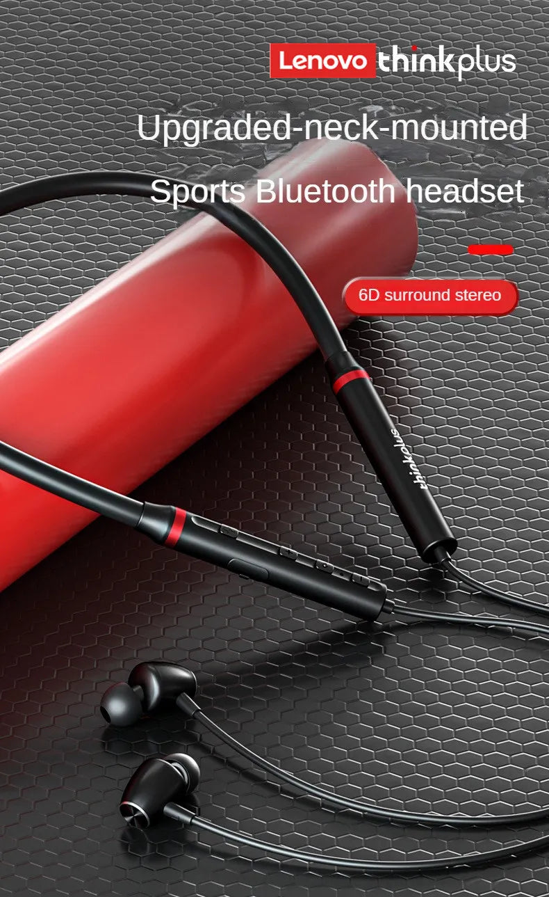 Lenovo Bluetooth Earphones HE05XII Wireless Earbuds Magnetic Neckband Earphone Waterproof Sport Headset Mic Noise Cancelling
