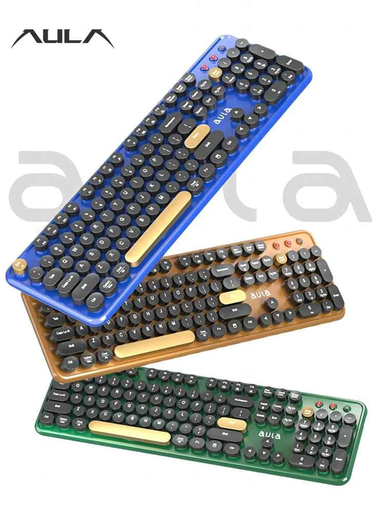 AULA AC306 Wireless keyboard and mouse set Mechanical feel Quiet office soft - sound keys Floating round - key design