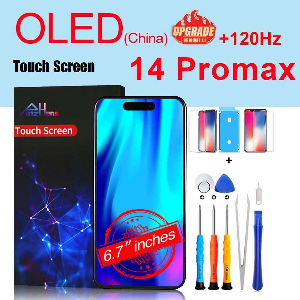 PINZHENG High Quality Screen INCELL LCD OLED For iPhone 14 Pro 15 Plus 13 Pro Max Display For iPhone Replacement With Tools