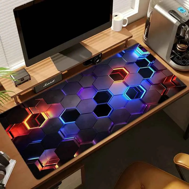 New Cool Geometric Pattern 3D Mouse Pad Computer Laptop Mouse Pad Office Large Gaming Mousepad Rubber Bottom Non-Slip Desk Mat