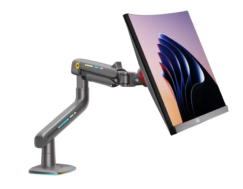 NB G60 E5 F5 Gaming Monitor Arm 32-60 Inch Curved Arc Screen Desktop 2-20kgs Ultra Wide Monitor Holder Mount with RGB Light
