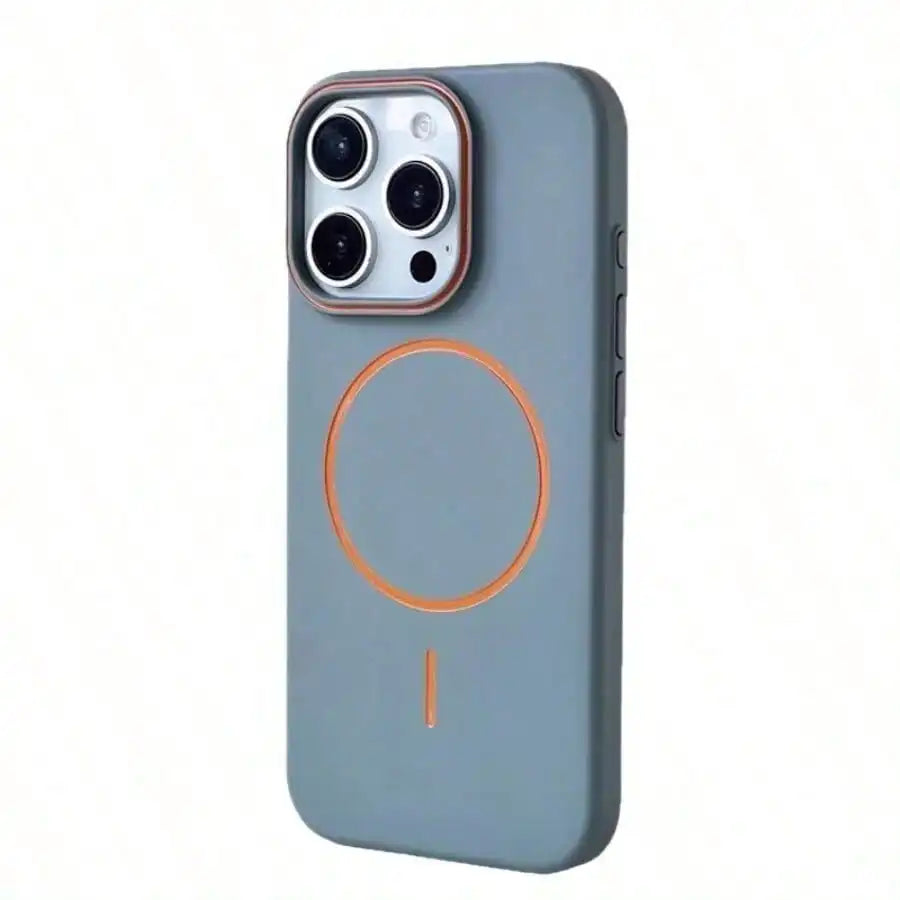 Ultra thin color blocking phone case, magnetic wireless charging, compatible with iPhone 17E, 16, 15, 14, 13 Pro Max