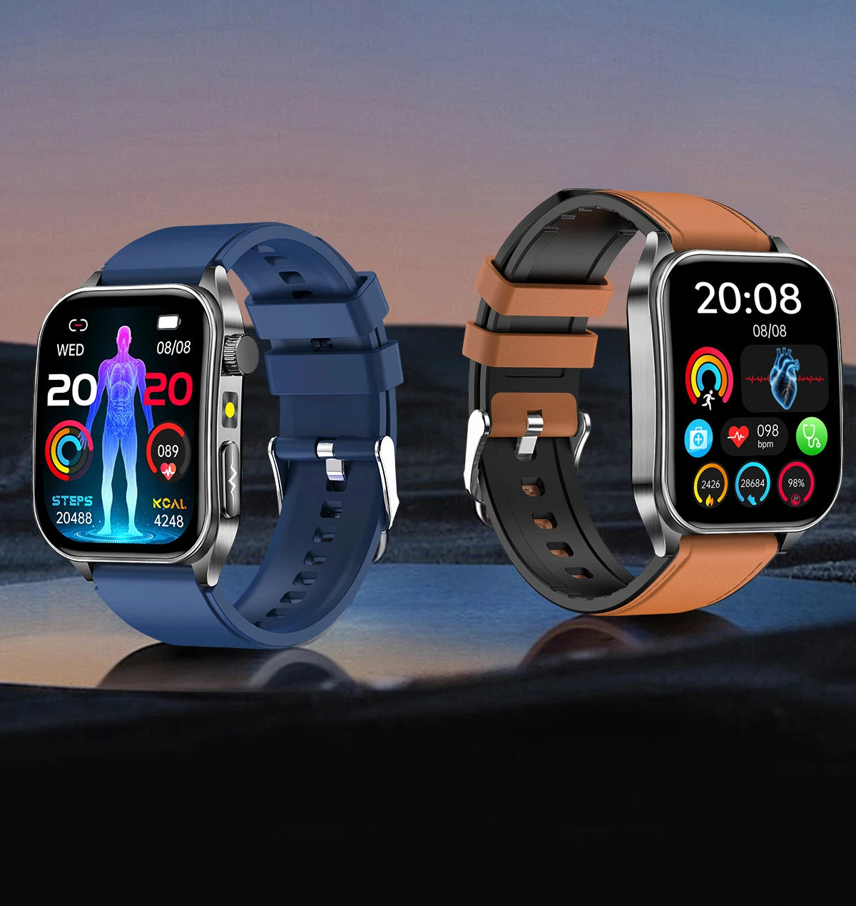 New Laser Treatment Three High Smart Watch Men ECG Heart Rate Uric Acid Health Tracker 1.95 inches Sapphire Glass SmartBracelet