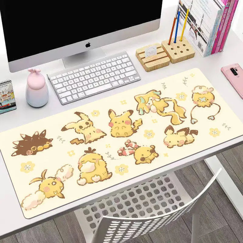 Animated Pokémon Pikachu High Definition Printed Leather Mouse Pad Pokémon Game Oversize Gaming Keyboard Desktop Pad Writing Pad