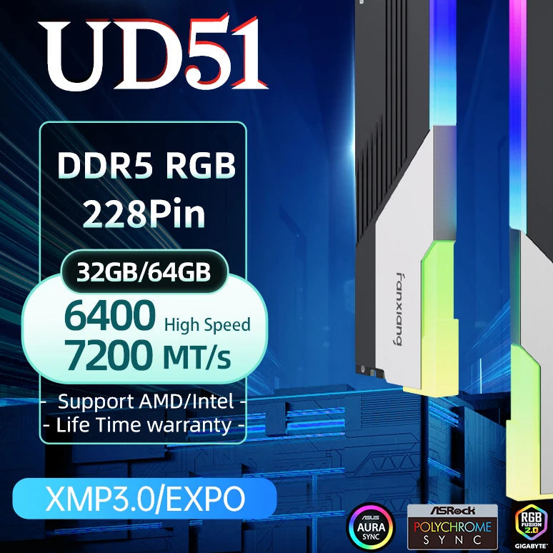 DDR5 Memory Ram RGB 32GB/64GB 6400MHz 7200MHz Desktop Non-ECC Desktop Gaming Dual Channel RAM Memory Module For PC - WinSupport Tech