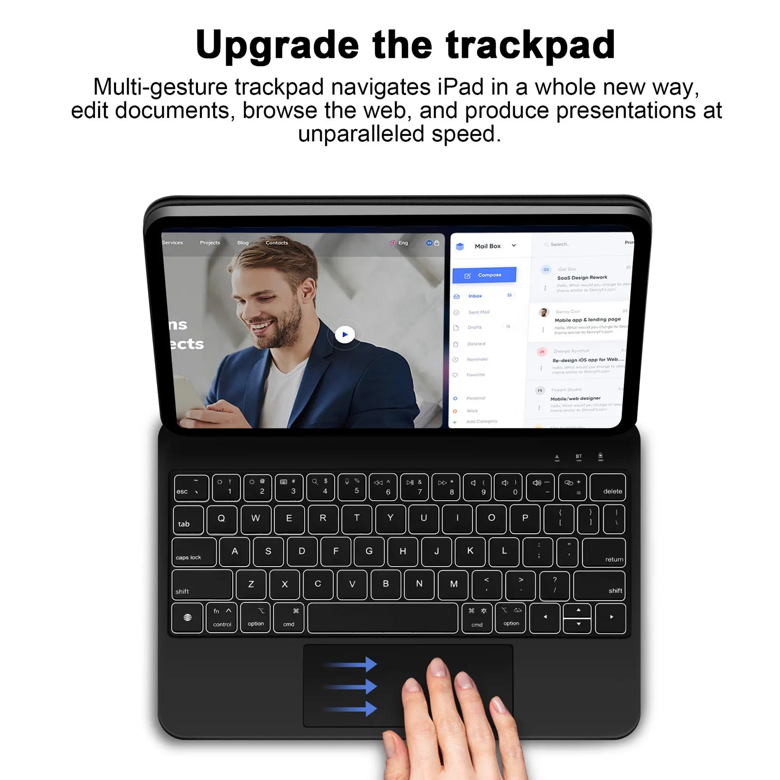 GOOJODOQ Magic Keyboard for iPad Air 6 2024 13 inch case for iPad Pro 11 12 9 Pro 13 Air 4 Air 5 for iPad 10th Generation Cover