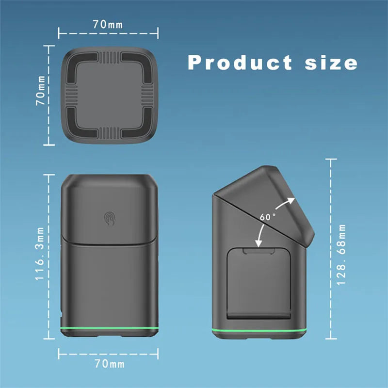 Qi2 15W 3-in-1 Magnetic Wireless Charger Stand Fast Charging For iPhone 14 15 16 17/AirPods Charger Touch Auto Rotation