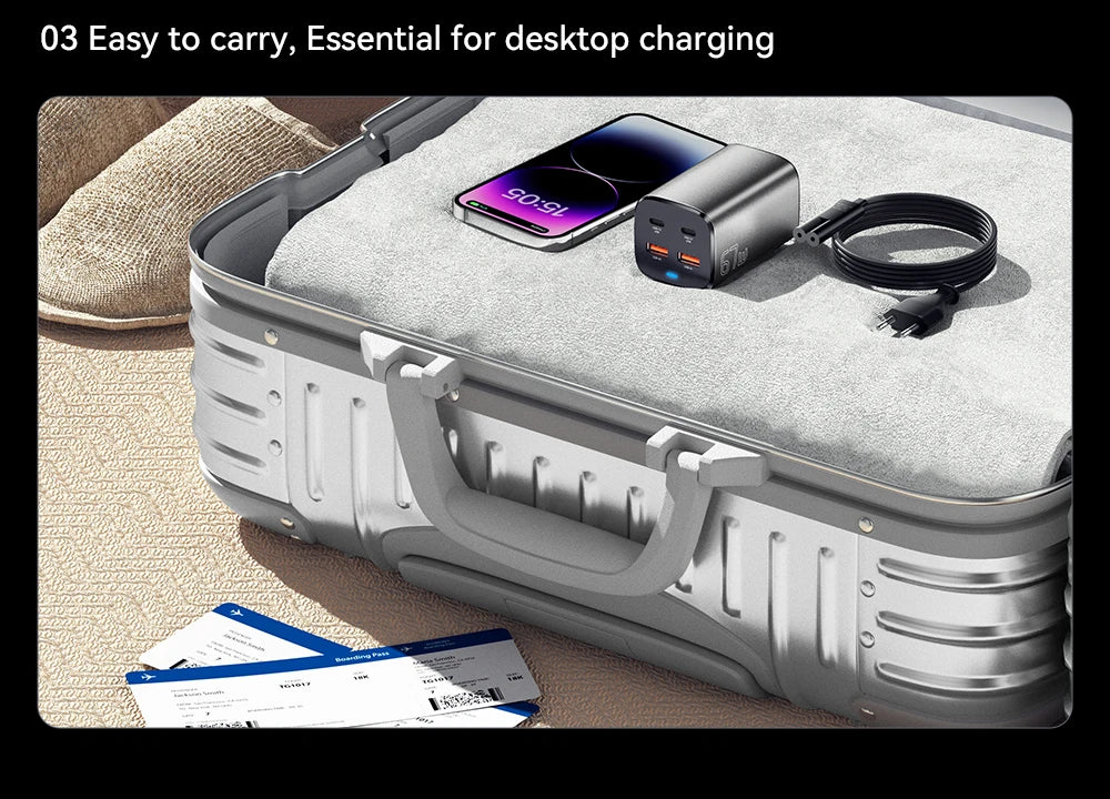Essager 67W USB C GaN Charger Desktop Quick Charge 4.0 QC 3.0 PD Type C Fast Charging For MacBook Samsung POPC iPhone 15 Laptop