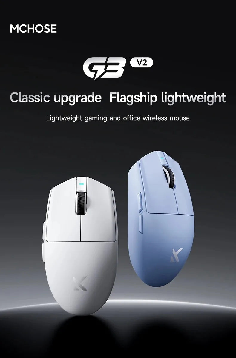 MCHOSE G3 V2 Wireless Gaming Mouse E-sports Lightweight Three Mode Bluetooth PAW3311 High Performance 800mAh Office 59g Mouse
