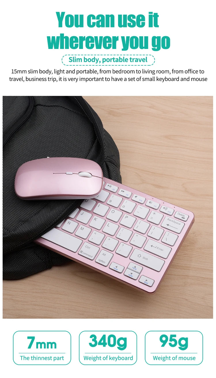 2.4G and Bluetooth Mini Keyboard Wireless keyboard and mouse Set For Notebook Laptop Desktop PC Tablet iPad Android Macbook