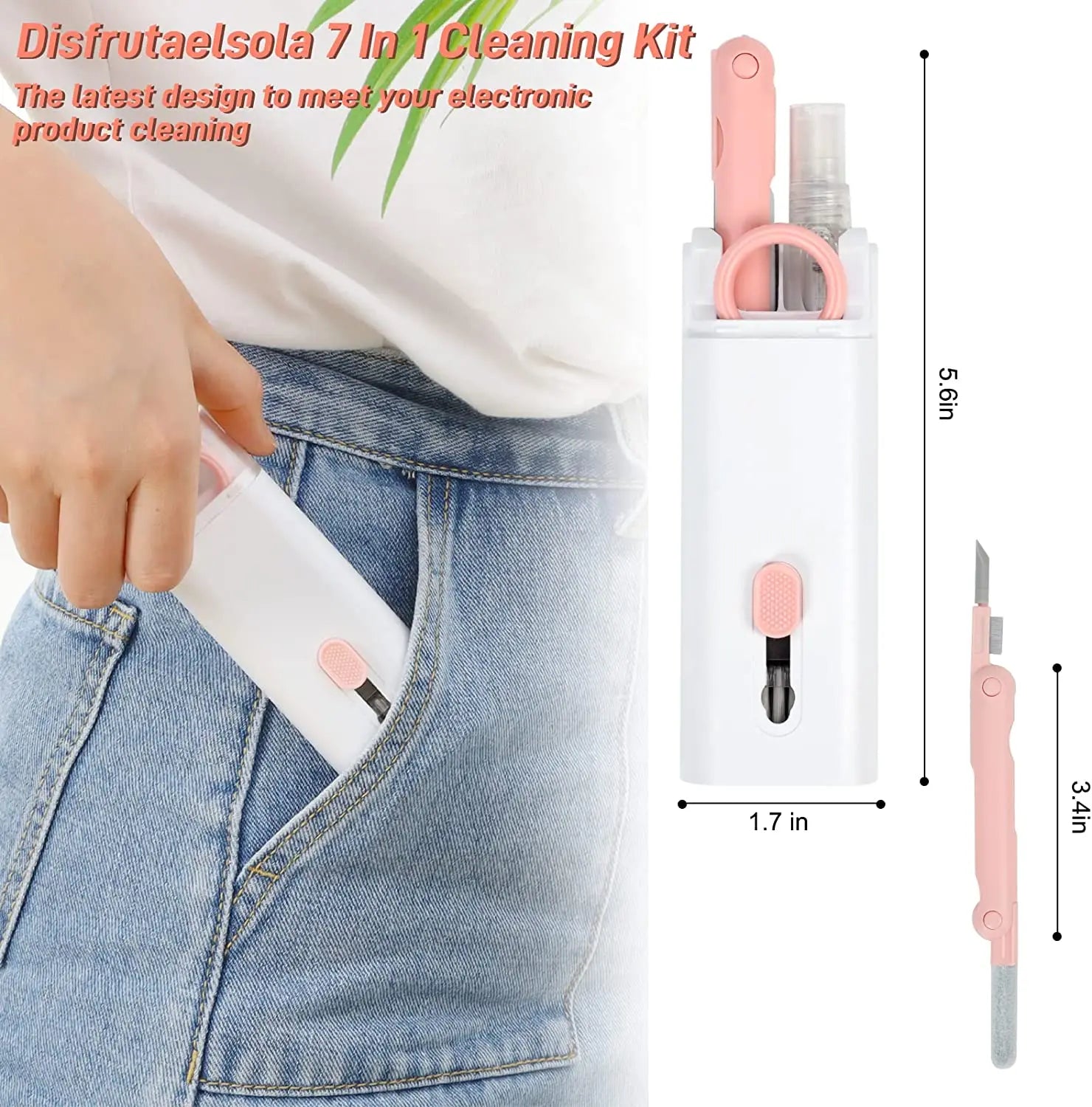 7-in-1 Keyboard Cleaning Brush Kit Earphones Cleaning Pen For AirPods iPhone Cleaning Tools Computer Cleaner Kit Keycap Puller