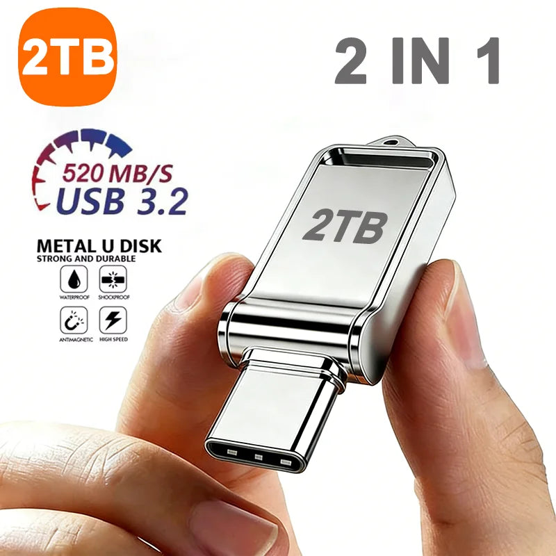 DIXSG Dual USB 3.0 + Type-C Flash Drive – High-Speed OTG Memory Stick