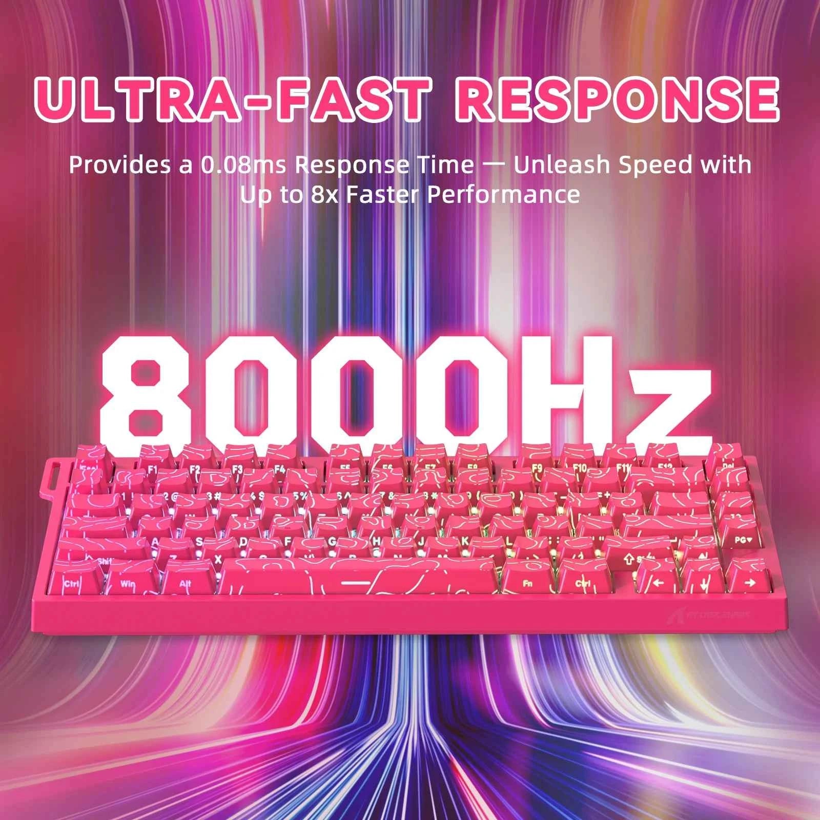 ATTACK SHARK R82 HE Wired 75% Gaming Keyboard, Magnetic Switch, 8000Hz Polling Rate, Ultra-Precision 0.005mm RT Tech, RGB Backli