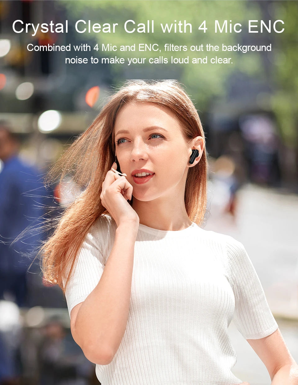 QCY T13 ANC Wireless Earphones Bluetooth 5.3 TWS ANC Noise Cancellation Headphone 4 Mics ENC Headset In-Ear Handfree Earbuds