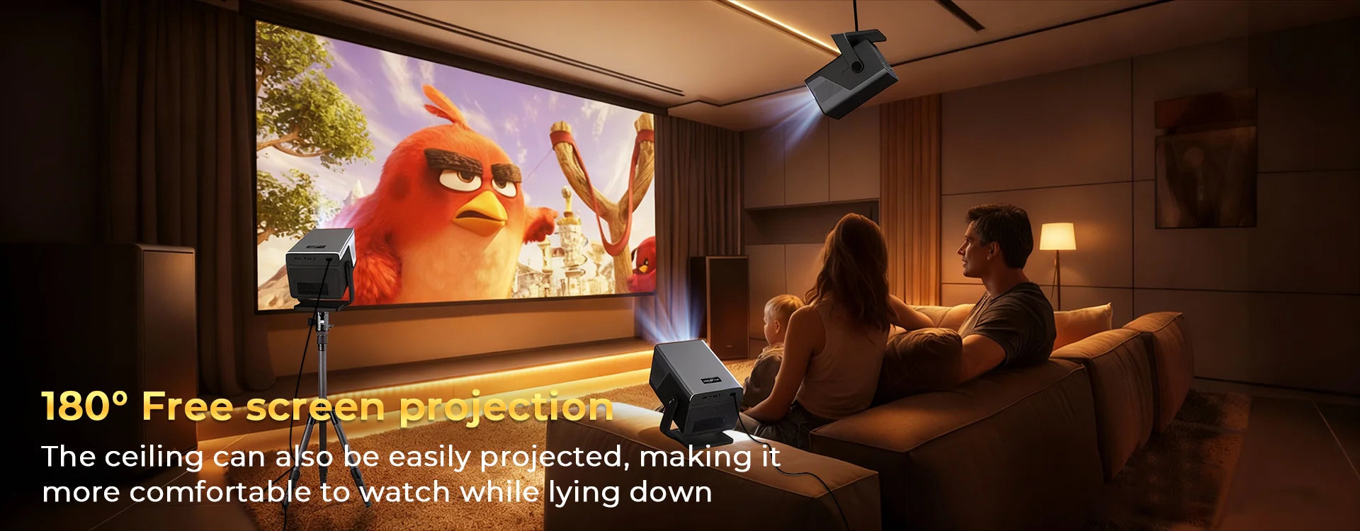 8K Decoding X7 AI Smart Projector with Android 14, UHD 1080P 1000 ANSI Built-in Apps, Auto Focus&Keystone, Home Outdoor Beamer