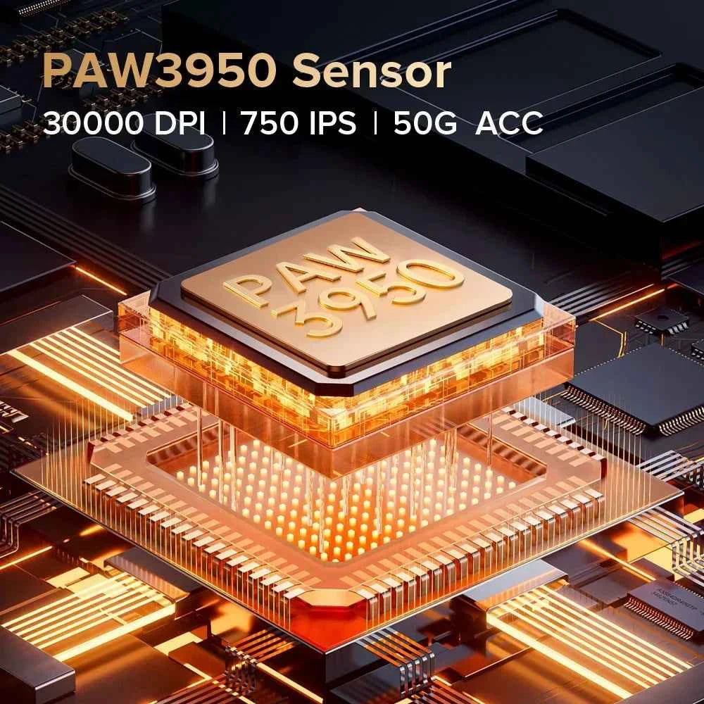 Delux M700 Ultra 8K Wireless Gaming Mouse PAW3950 30000DPI 59g Lightweight 8K Polling Rate TTC Gold Encoder for PC Laptop Gamer