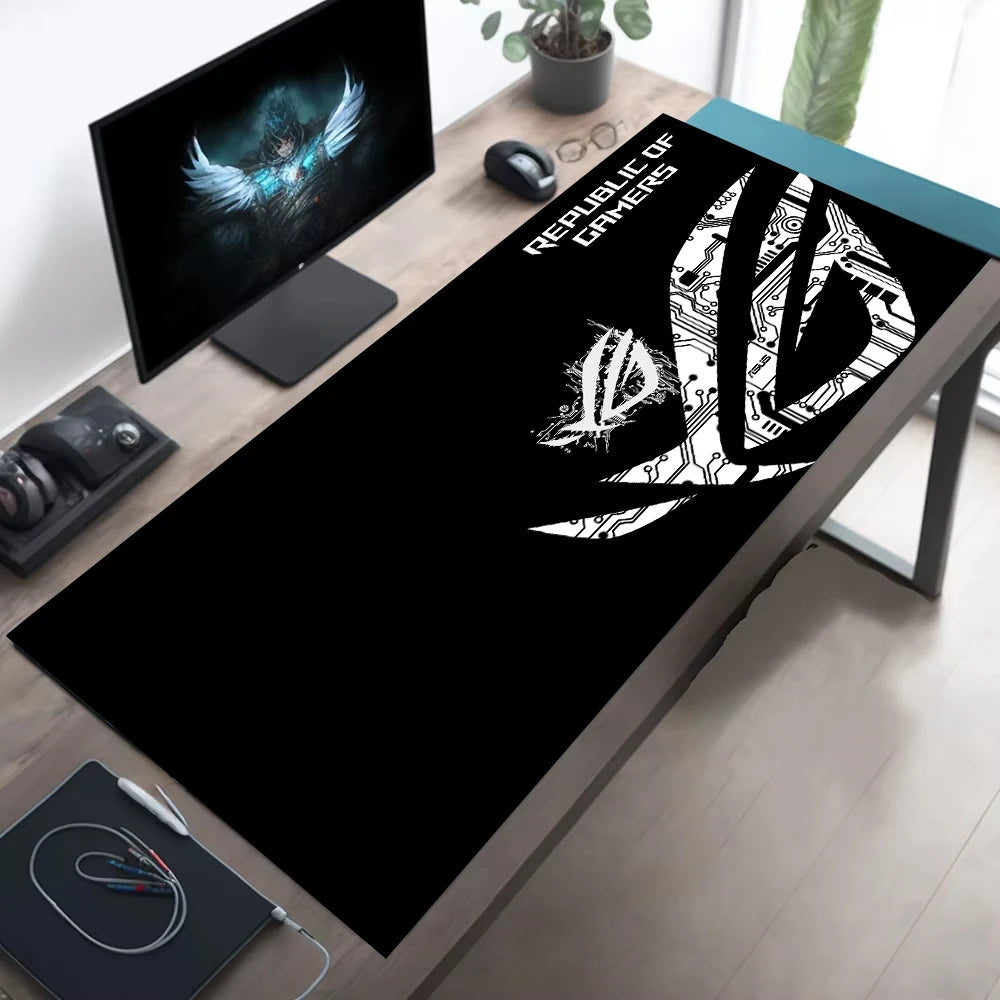 1pc Large Gaming Mouse Pad ROG Circuit Board Design Anti-Slip Rubber Base Extended Desk Mat for Office Gaming Setup PC Accessory