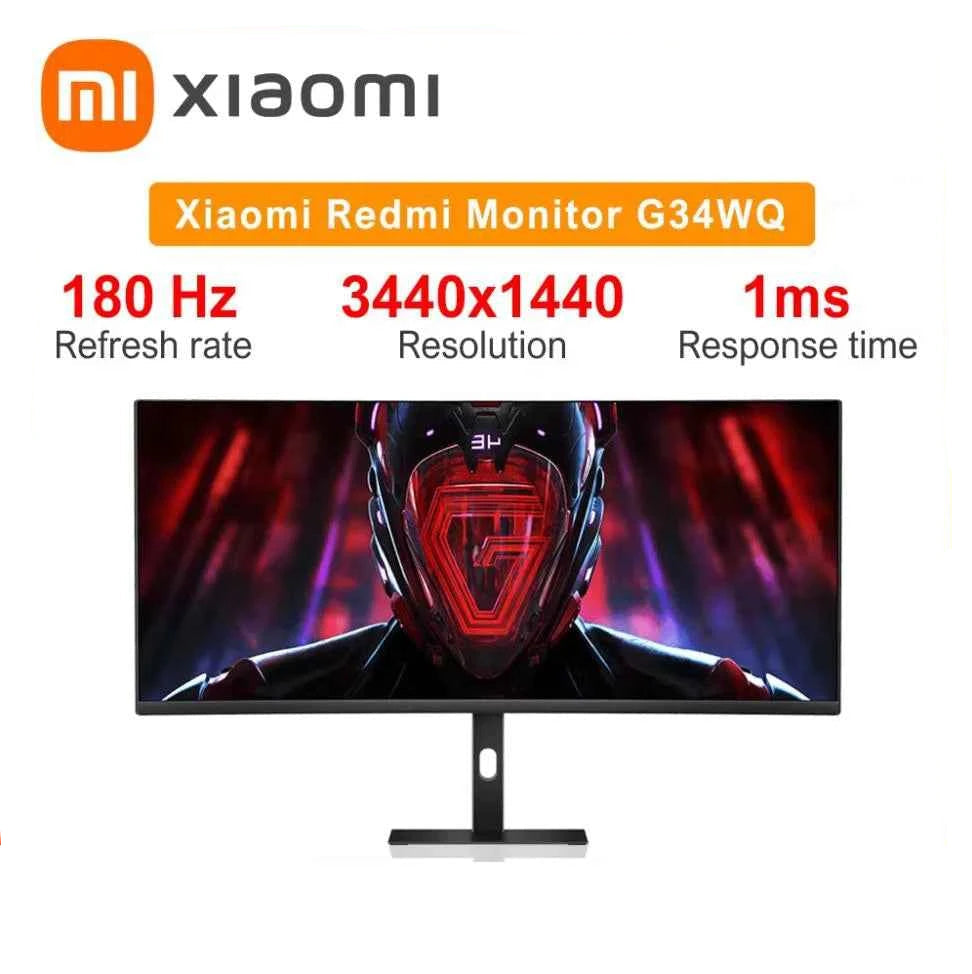 Xiaomi Redmi Curved Gaming Monitor G34WQ 34" 1500R 180Hz DC Dimming Curvature 21:9 WQHD resolution Liftable And Swivel Bracket