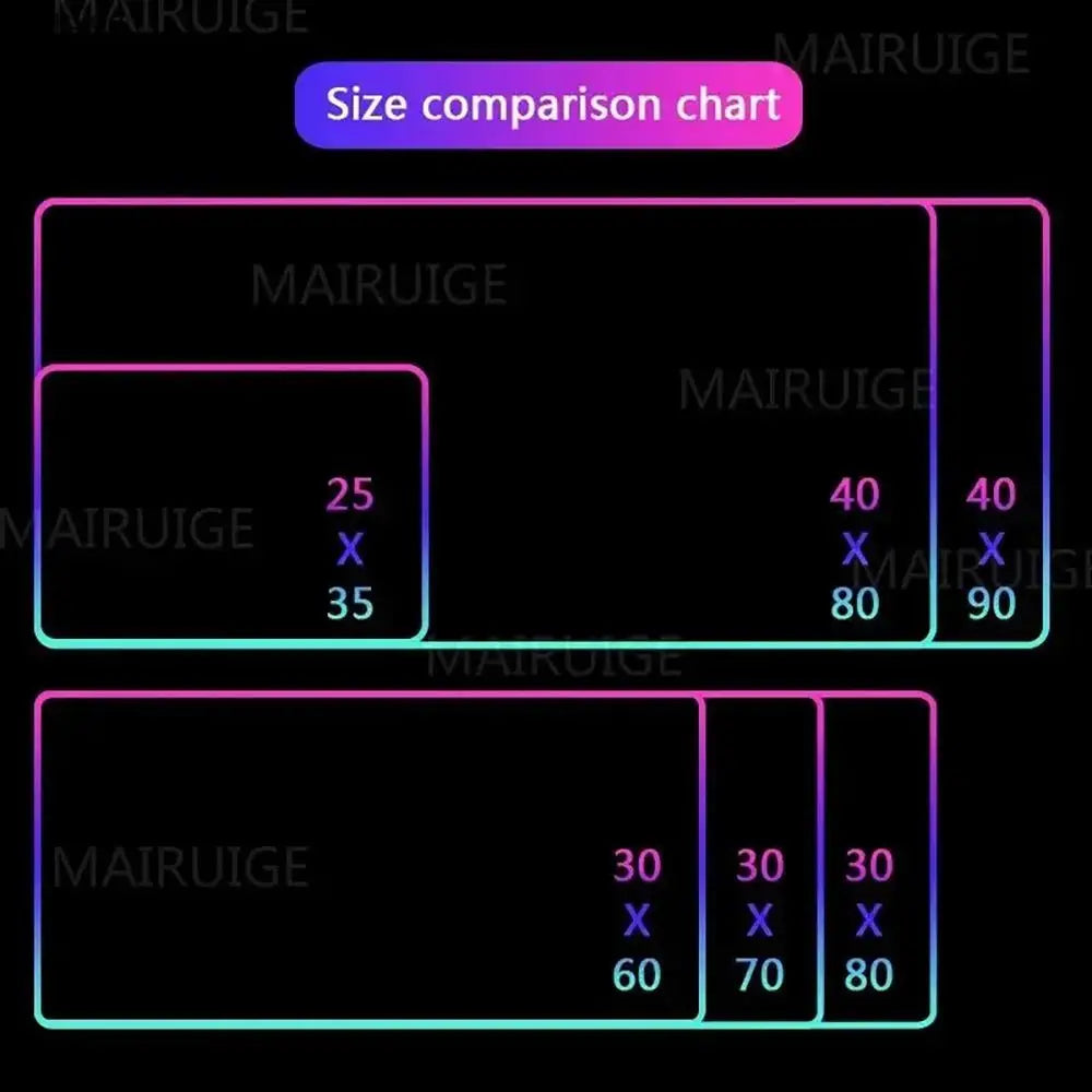 Japan Style Wave Mouse Pad RGB Lighted Mousepad Mechanical Keyboard Pads Office Computer Accessories LED Non-slip Game Table Mat - WinSupport Tech