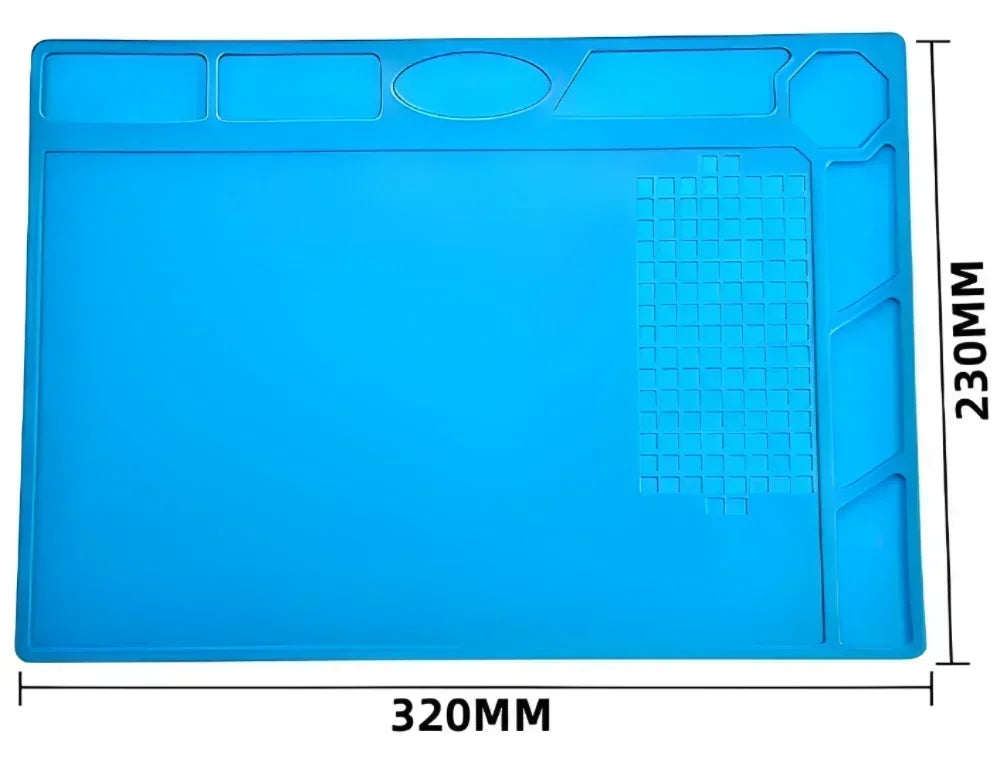 Magnetic Mat Silicone Repair Mat Circuit Board Soldering Pad Heat Resistant 932°F Anti-Static for ESD Iron Phone Repair
