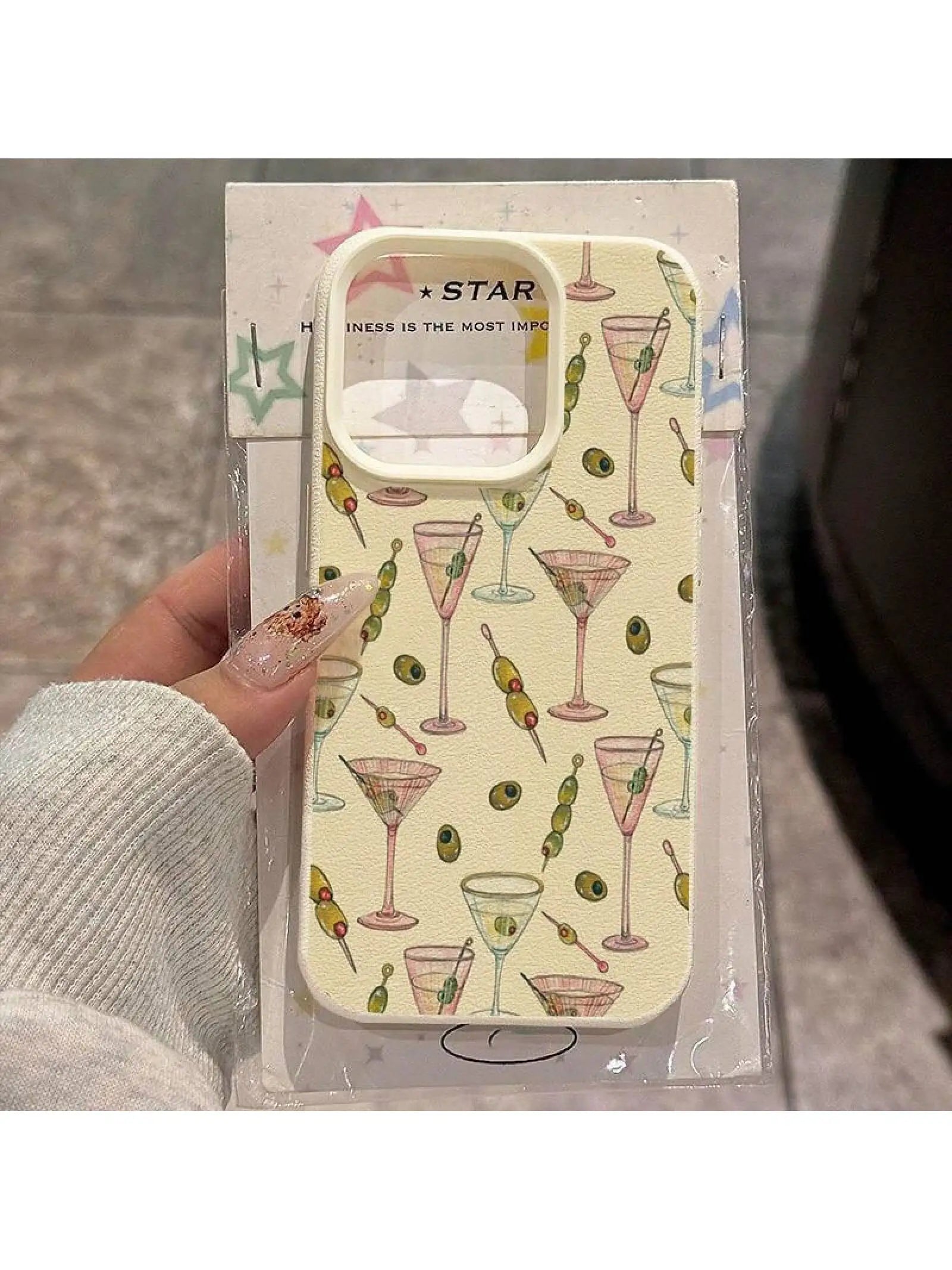 Martini Olive Pattern TPU Phone Case For IPhone 16 Pro Max/15 Pro Max/14 Plus/16 Plus/15/13P/12/11, Stylish Anti-Drop Protective Cover, Animal Phone Case, Impactresistant Cover, Phone Protection, Artistic Print, Fashionable C