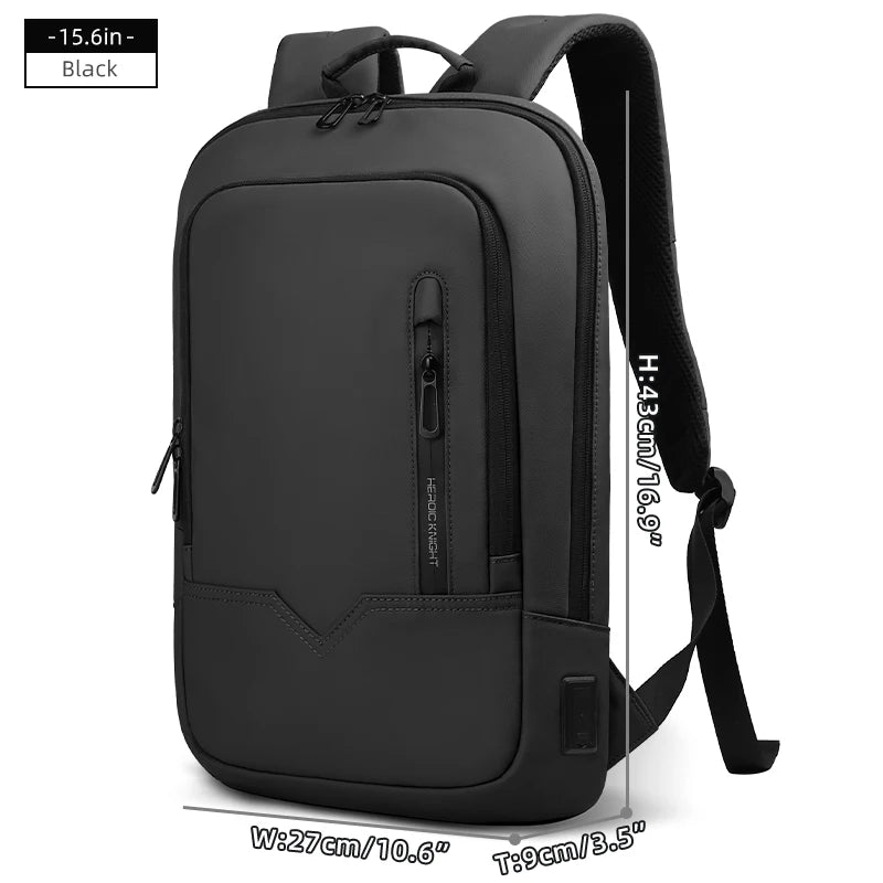 Heroic Knight Laptop Work Backpack Slim Men Waterproof Multifunctional 15.6