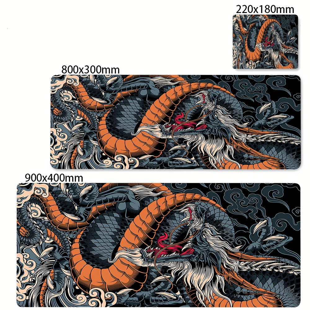 Large Gaming Mousepads Black and White Dragon Mouse Pad Computer Mousepad 90x40cm Desk Mouse Mat For PC Keyboard Mats Table Rug