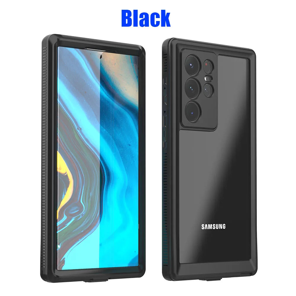 IP68 Waterproof Diving Swim OutdoorSport TPU Armor Cover Case For Samsung Galaxy S22 Ultra Plus S21 S20 Note 20 Ultra Note 10