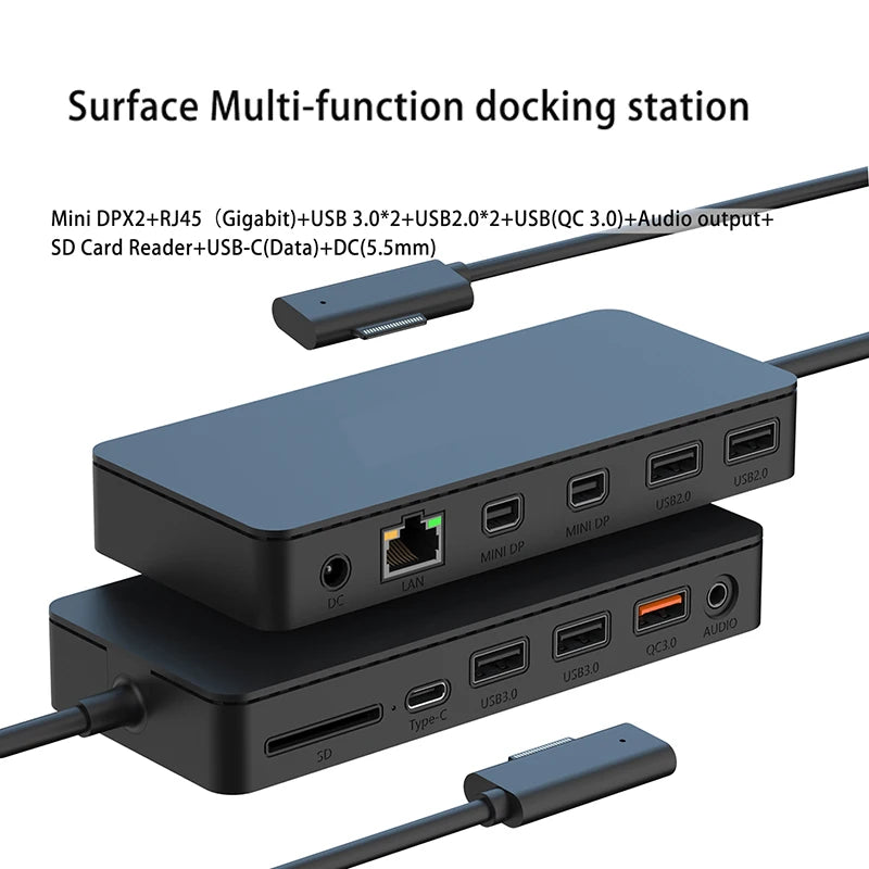 12 in 1 Surface Multi-function docking station Type-c converter usb hub computer expansion dock card reading Splitter Extender