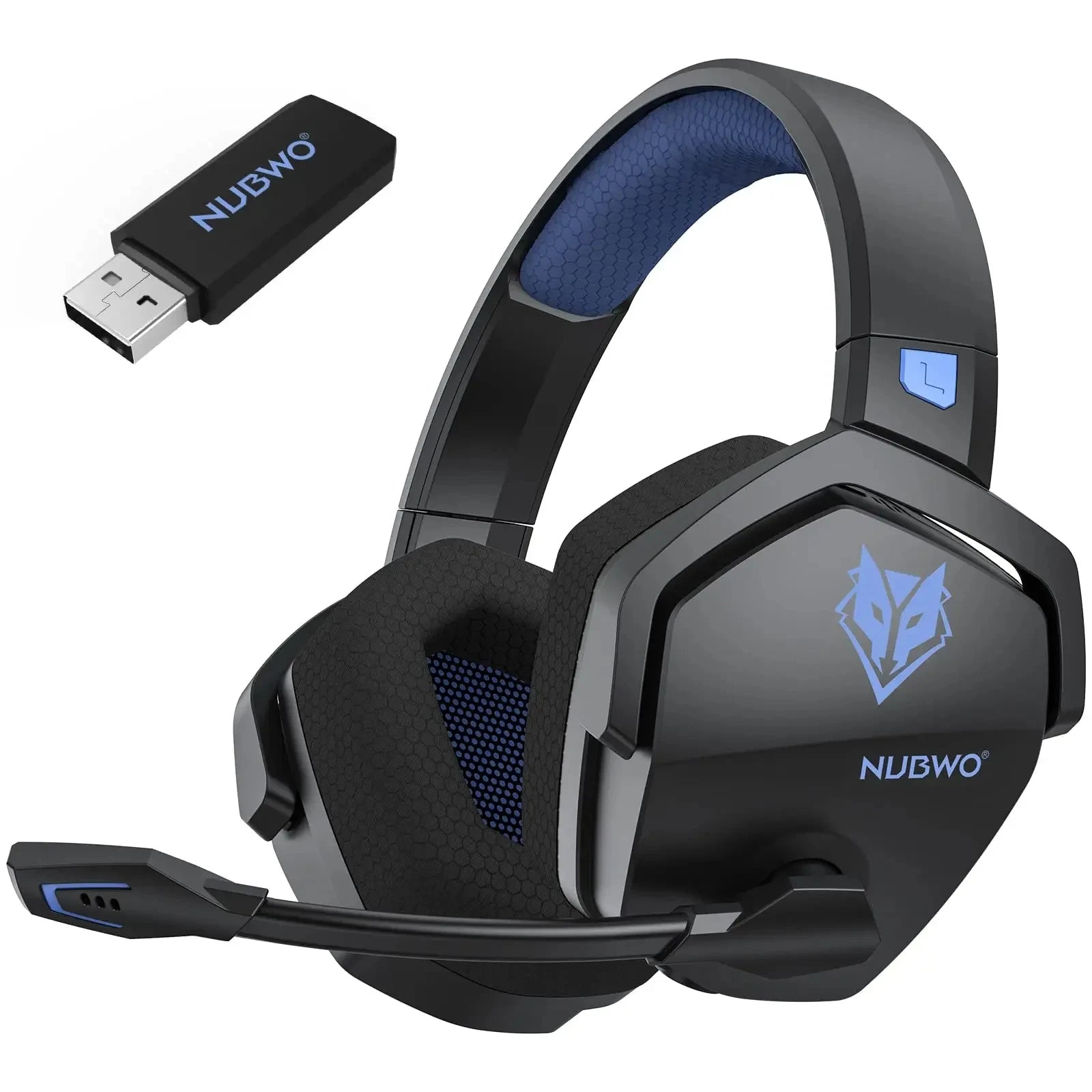 NUBWO G06 Wireless Gaming Headset – 2.4G & Bluetooth Headphones with Mic, 5ms Low Latency, 7.1 Surround Sound for PC, PS4 & PS5.