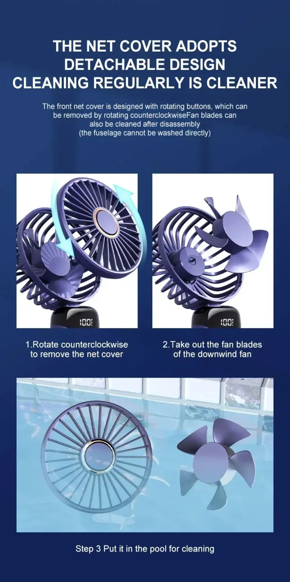 Folding Fan with Phone Stand, 5-Speed USB-C Rechargeable, LED Display Handheld & Desk Fan, Portable Fan for Outdoor Travel Gift