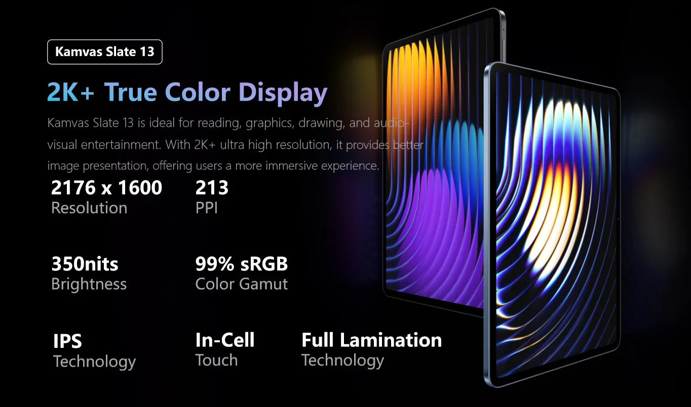 Huion Tablet Kamvas Slate 10/11/13 Android 14 Note Pad Portable Graphics Tablet 10-13 Inch, Bluetooth WIFI Wireless Connection