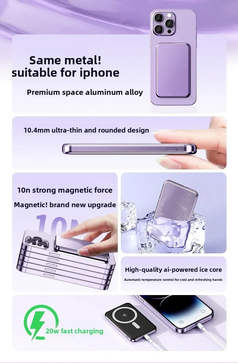 Taepiaai 20000mAh Portable Magnetic Wireless PowerBank PD22.5W Fast Charging External Battery for Magsafe for IPhone Samsung
