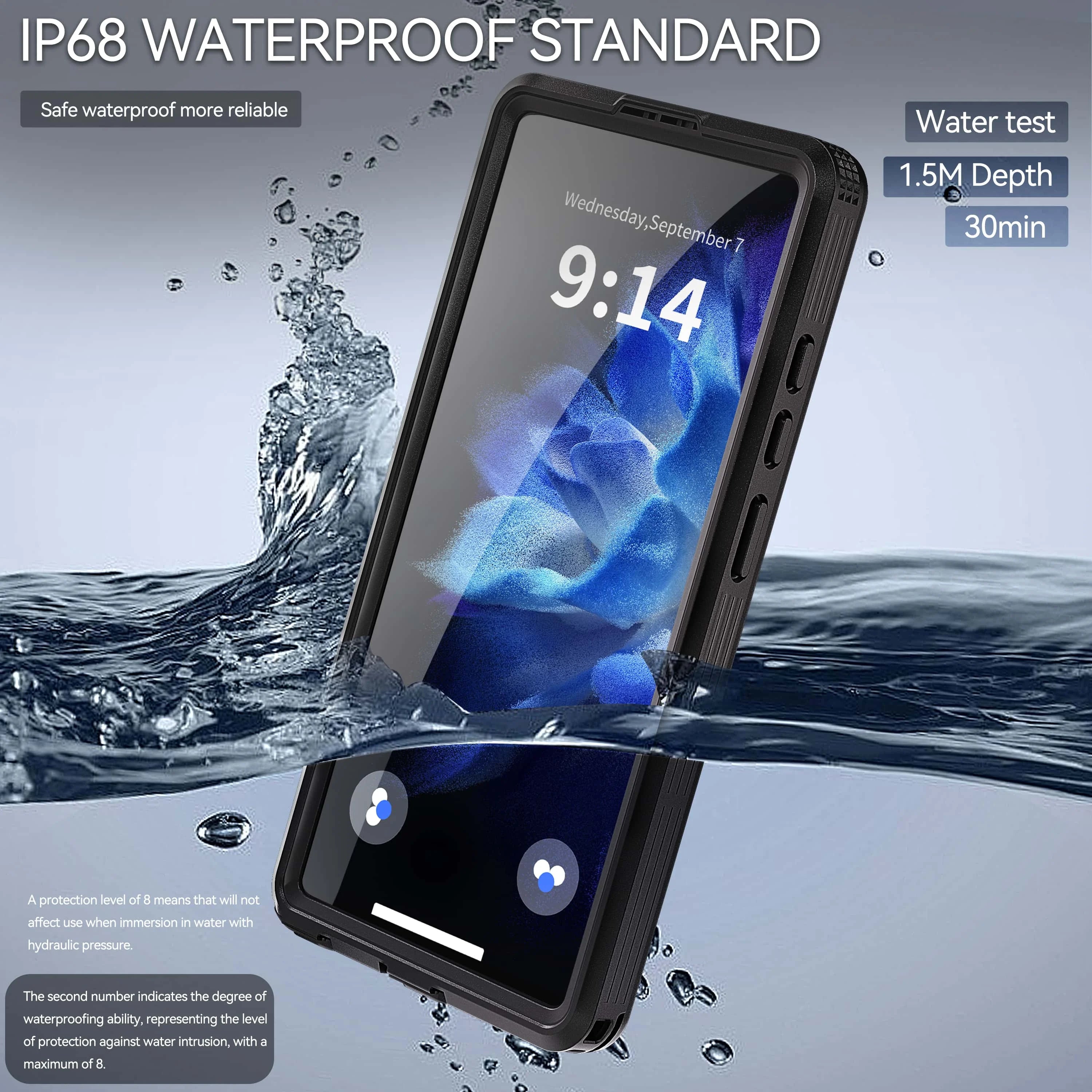 IP68 Waterproof Phone Case with Magnetic Lanyard for Samsung Galaxy S25 Ultra S24 (Note: S23 does not have a magnetic feature)
