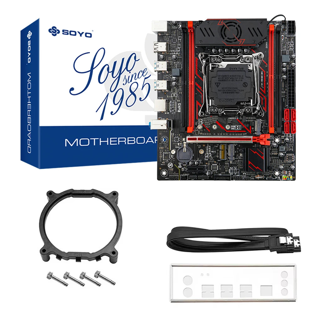 SOYO X99 Gaming Motherboard Set C612 Chipset TPM2.0 Pin with E5 2680 V4 CPU & DDR4 16G (2*8G) 2133MHz RAM PCIE3.0 for Desktop PC - WinSupport Tech
