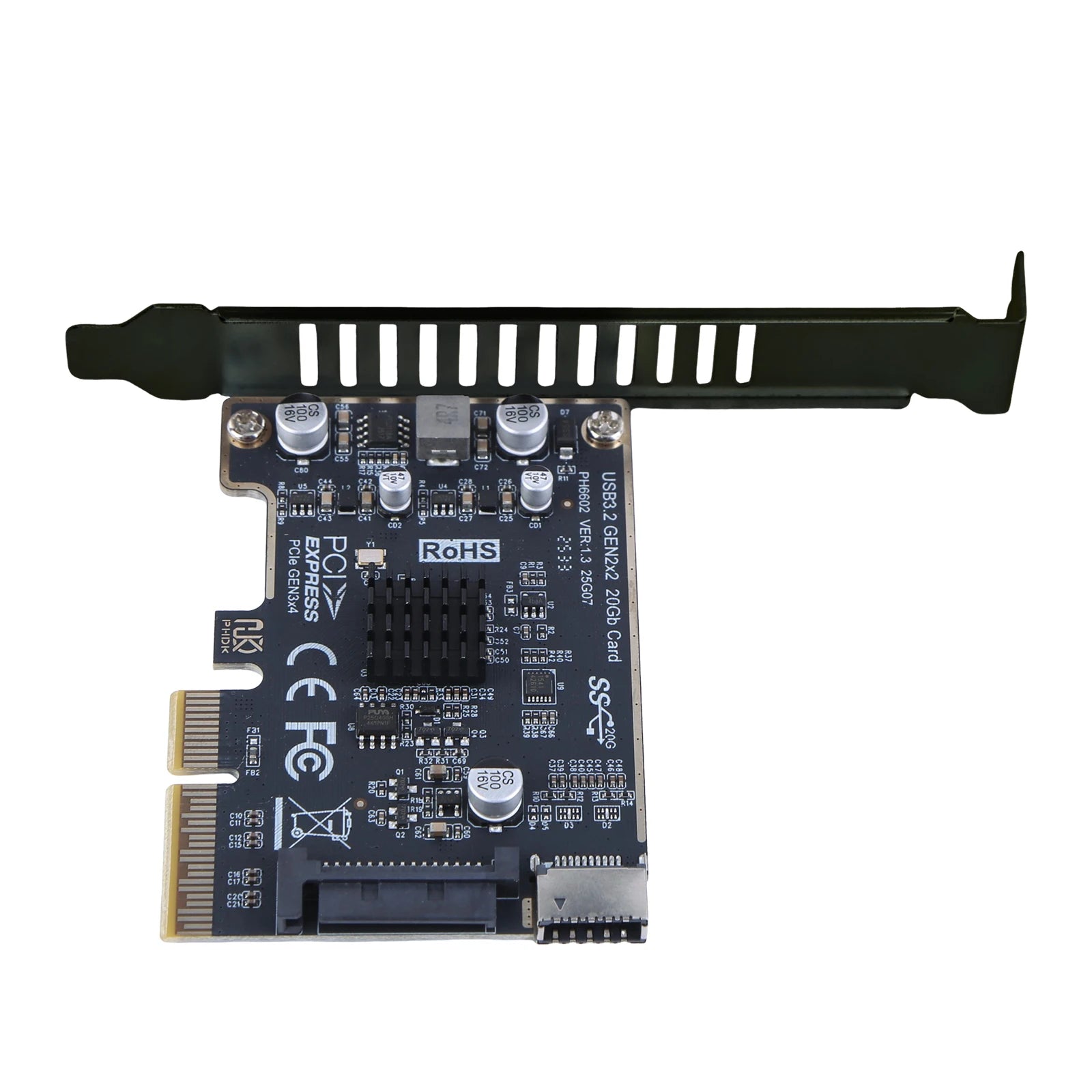 USB 3.2 Gen2 20Gbps PCIe X4 to Type-E Expansion Card