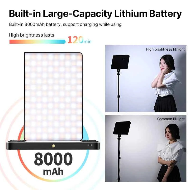 Ulanzi LT003 LED Video Light RGB Panel Light 2500-9000K CRI 95+ 8000mAh Fill Light for Live-streaming Video Tiktok Youtube