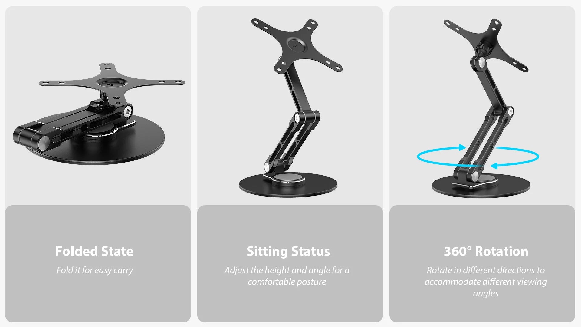 EVICIV 75mm VESA Monitor Desk Mount Single Monitor Stands Freestanding fits 10'' to 18.5'' Computer Screen With Height Adjustabl
